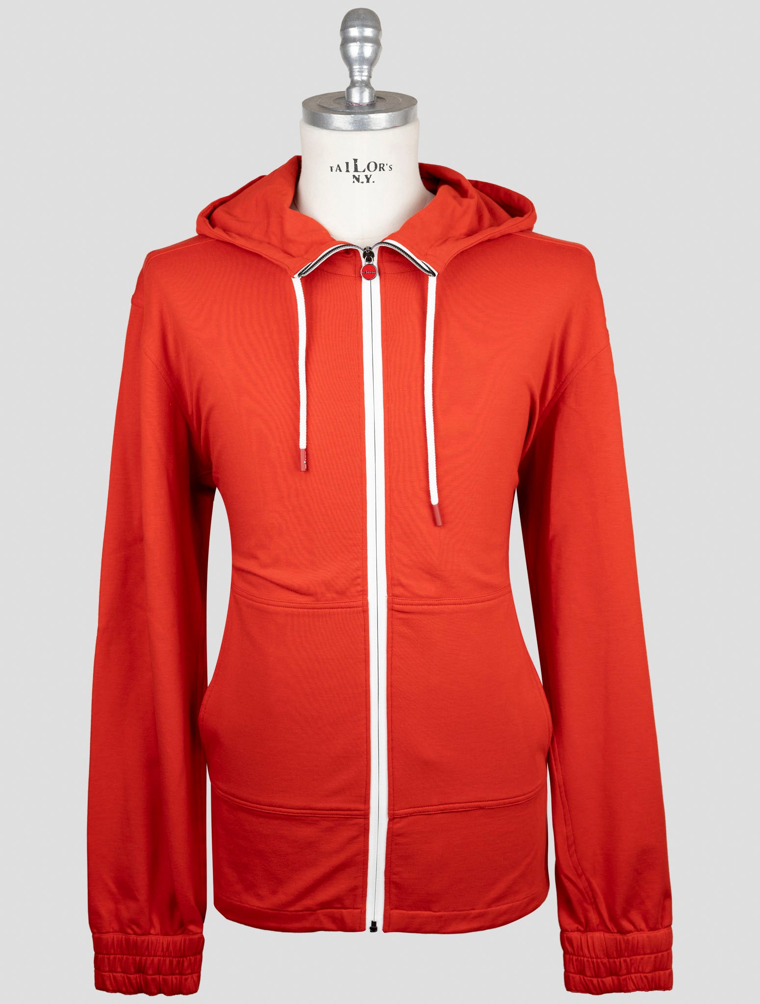 Kiton Red Cotton Ea Sweater Full Zip