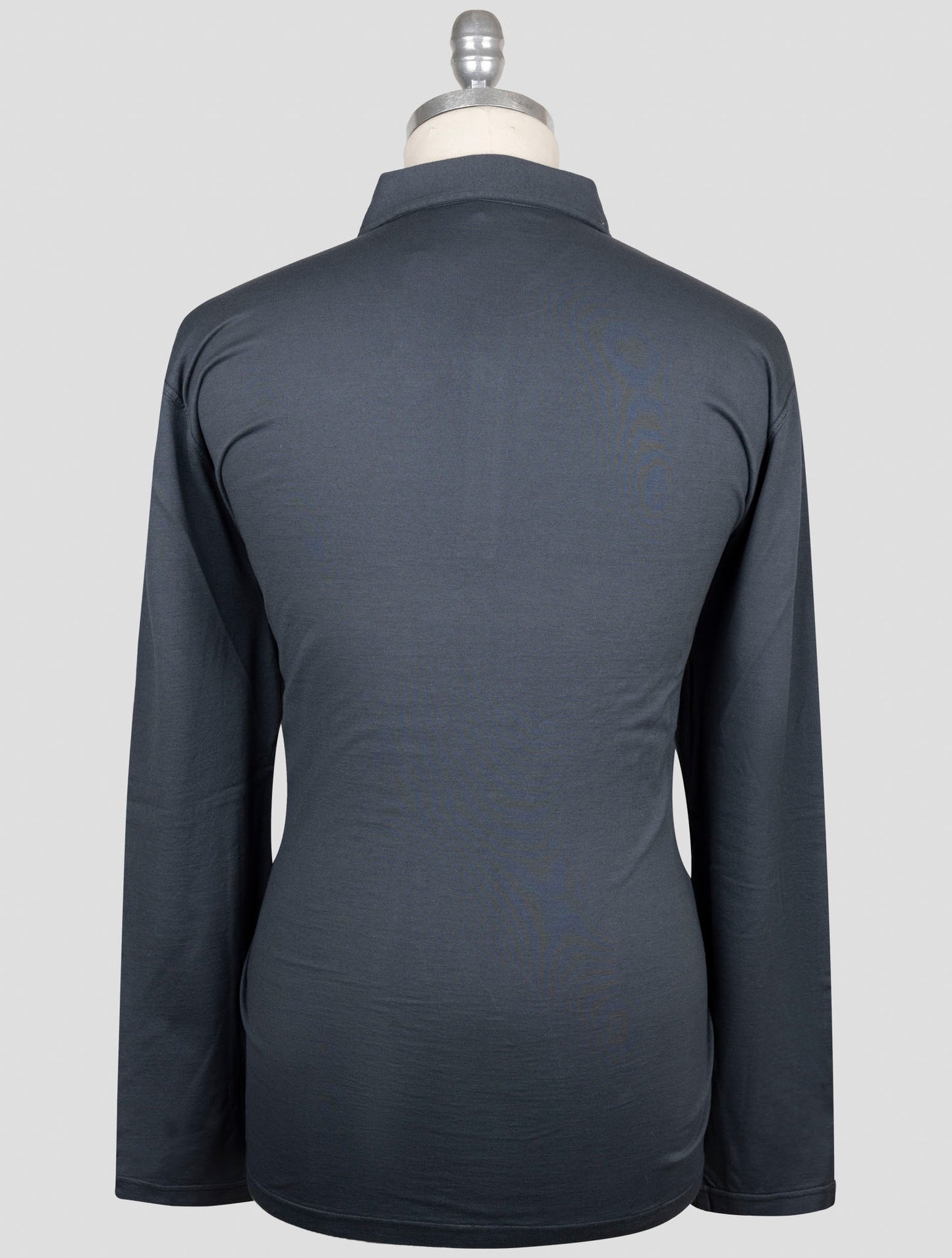 Kiton Gray Cotton Cashmere Sweater Polo