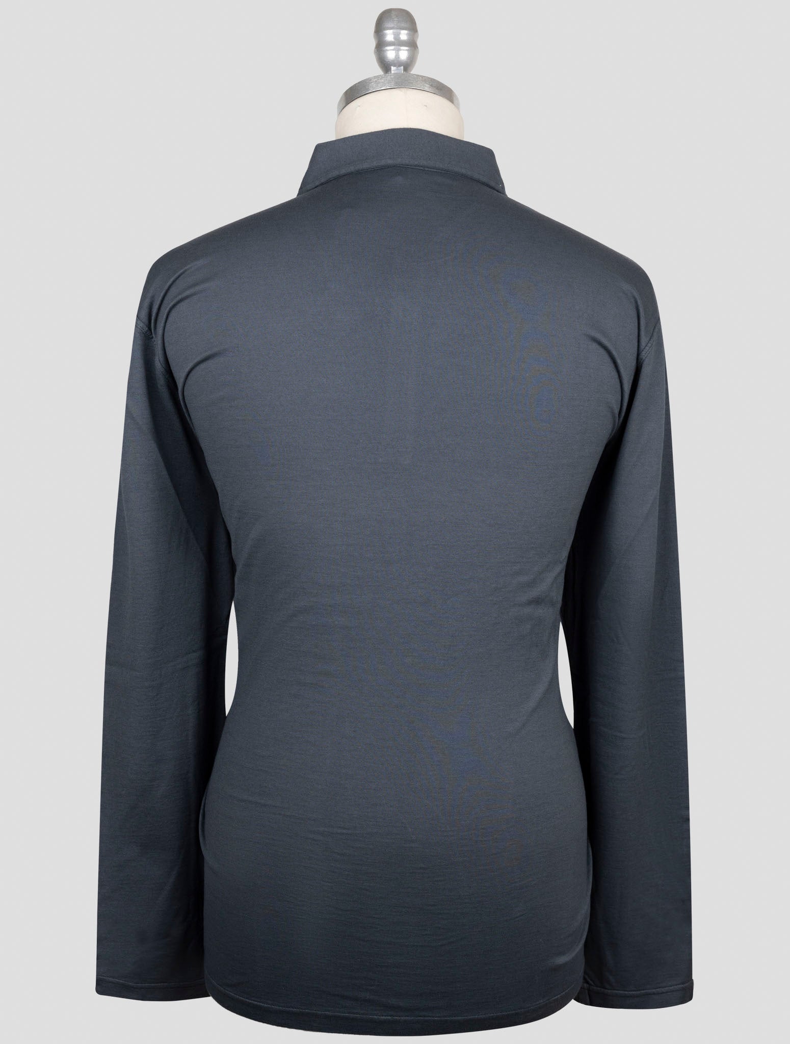 Kiton Gray Cotton Cashmere Sweater Polo