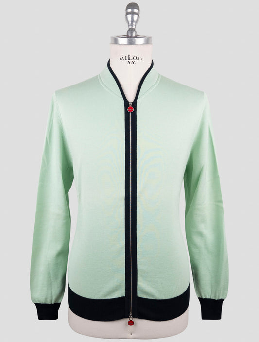 Kiton Green Cotton Sweater Full Zip