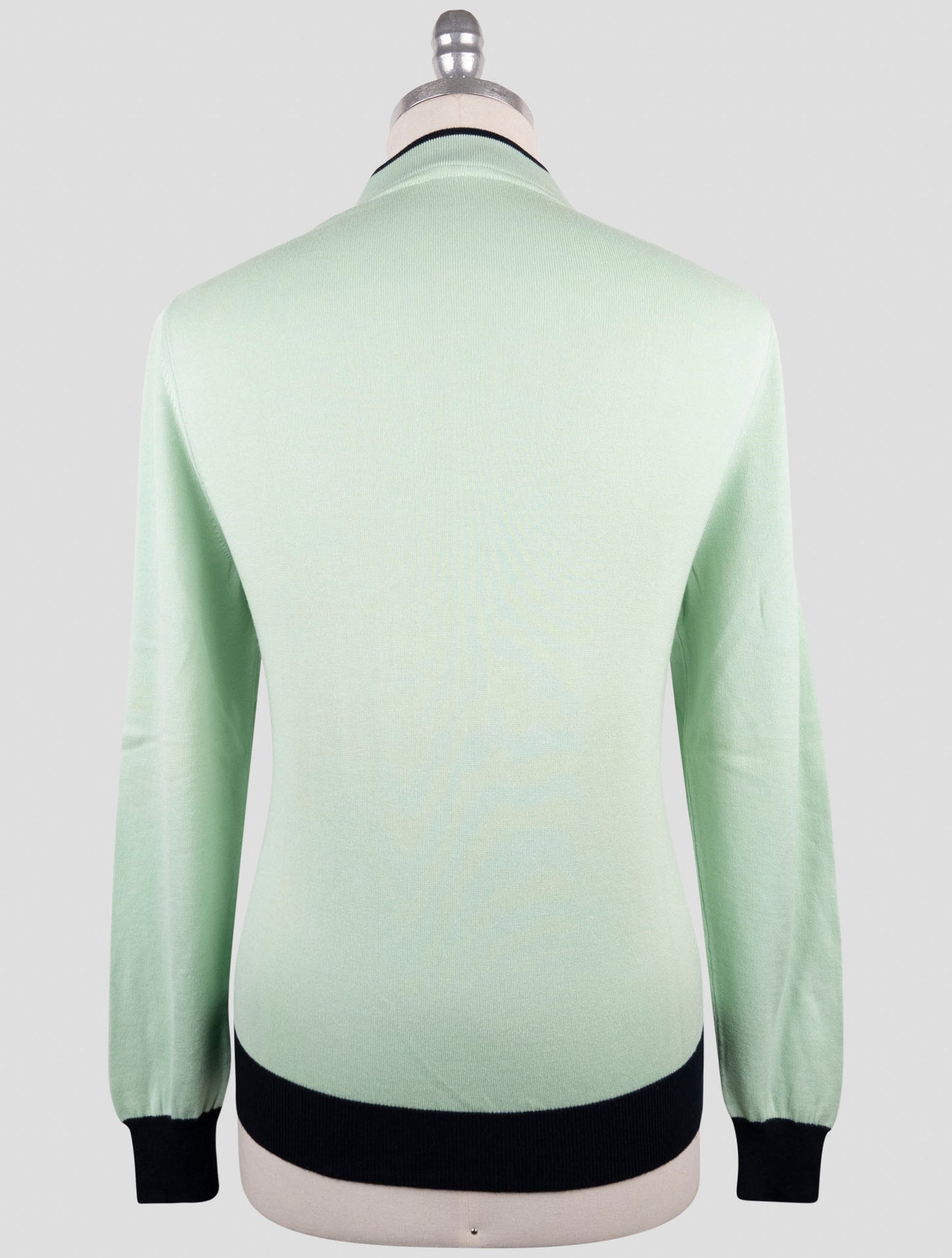 Kiton Green Cotton Sweater Full Zip