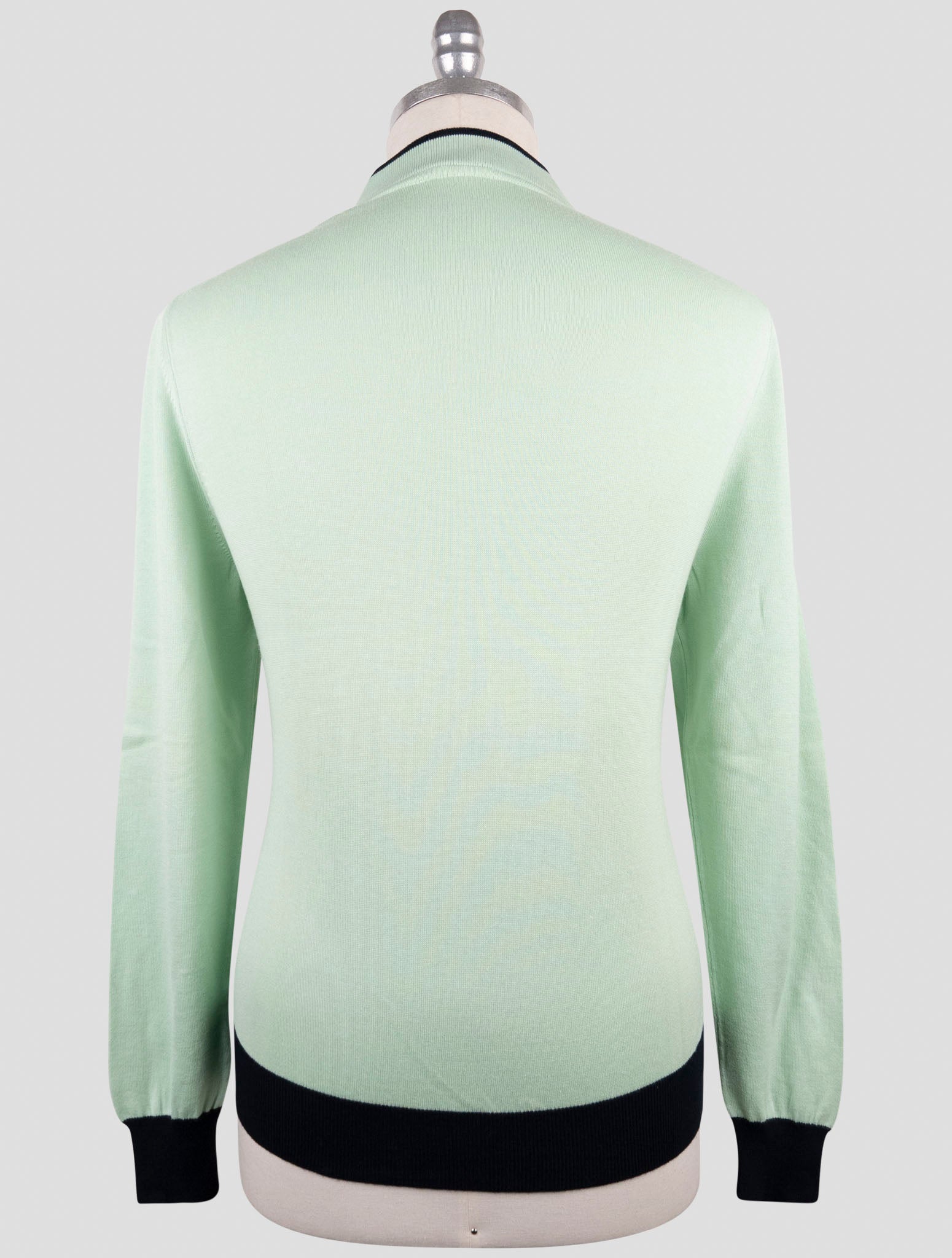 Kiton Green Cotton Sweater Full Zip