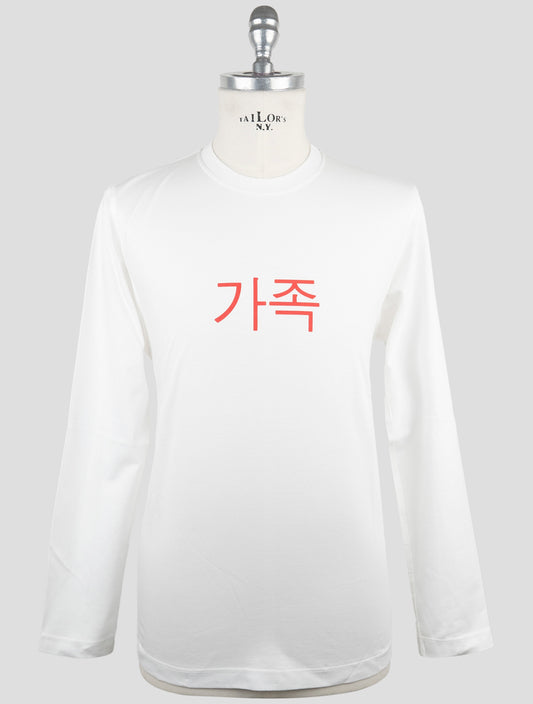 Kiton White Cotton T-Shirt Long Sleeve