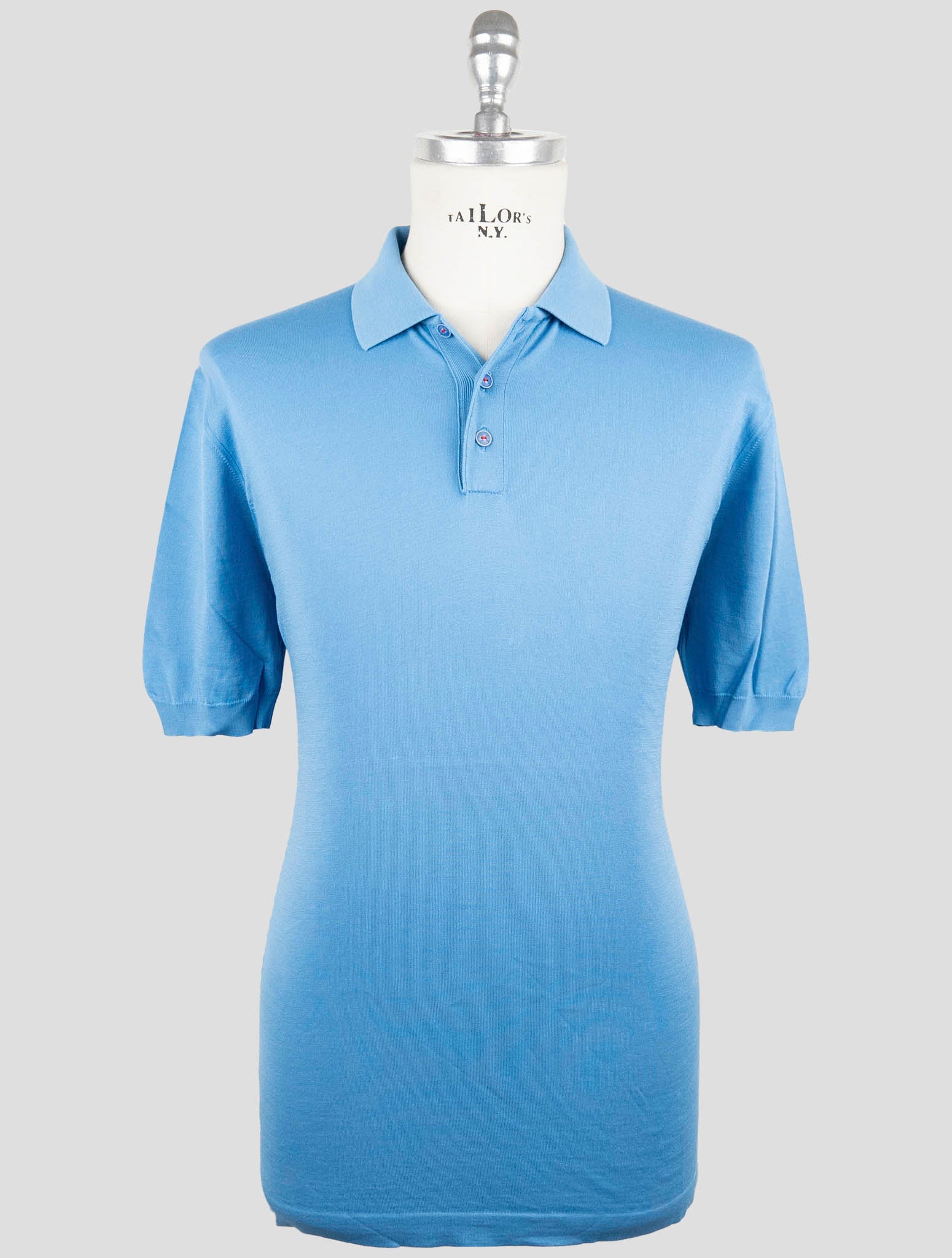 Kiton Light Blue Cotton Polo