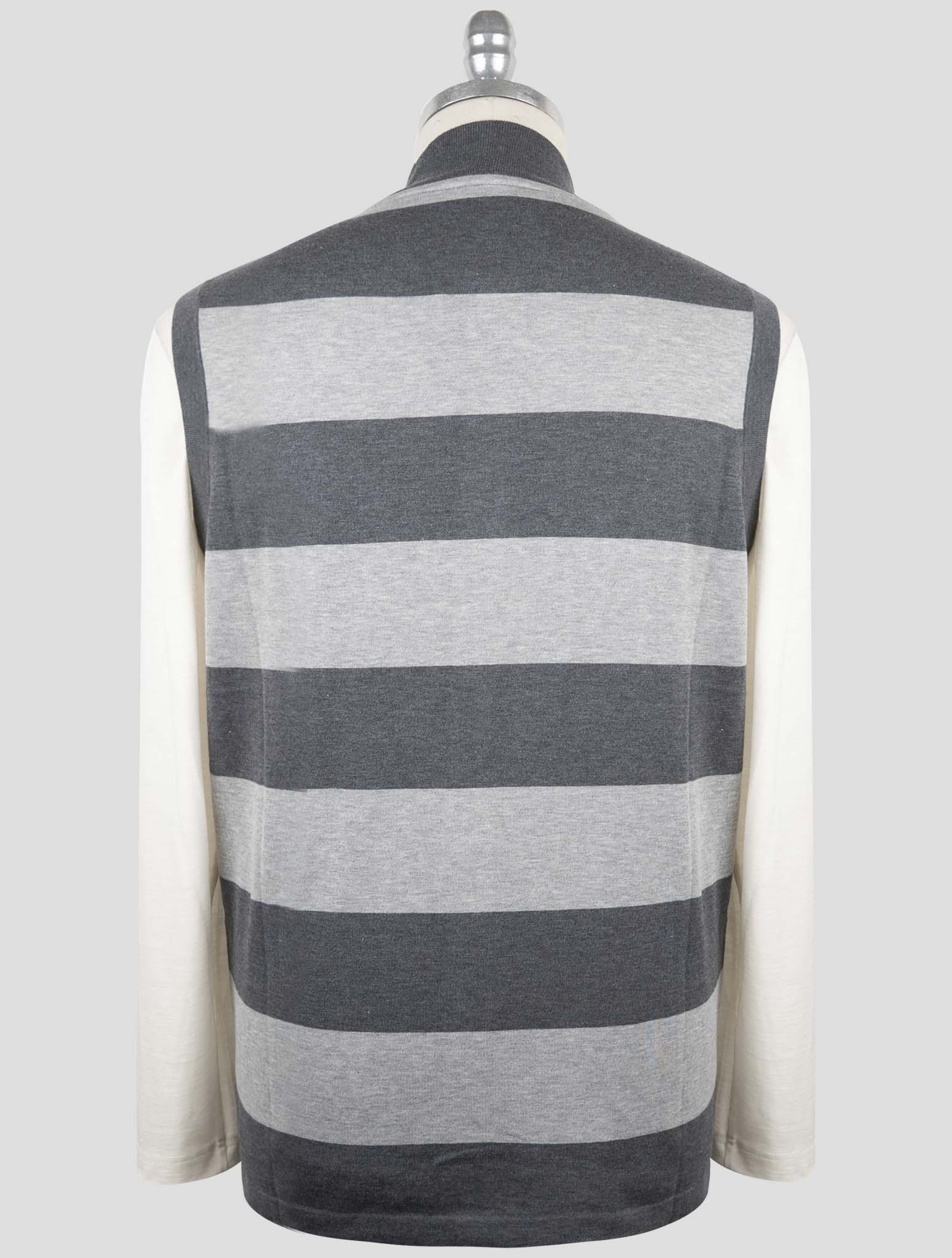 Kiton Gray Cotton Sweater Cardigan