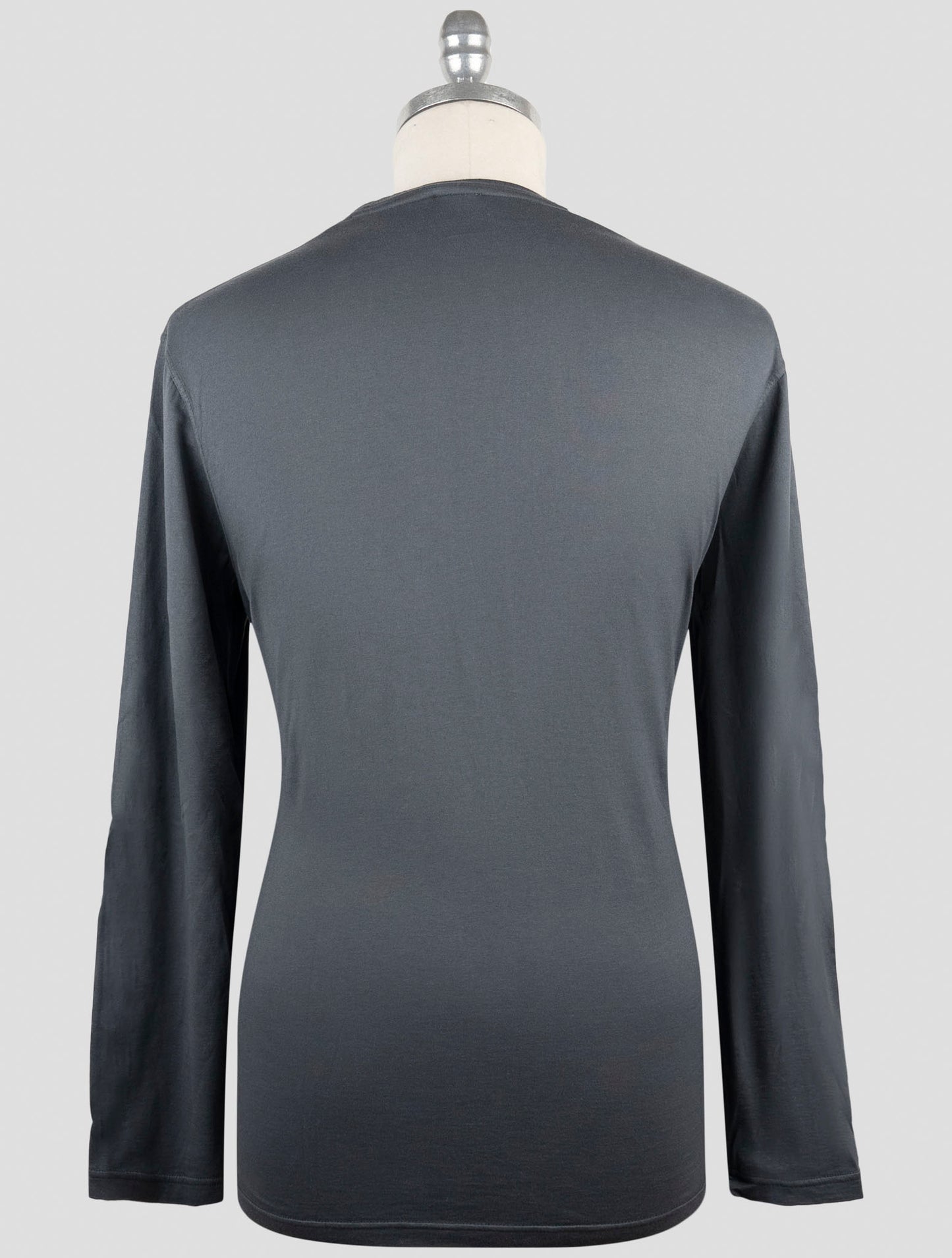 Kiton Gray Cotton Cashmere Sweater Crewneck