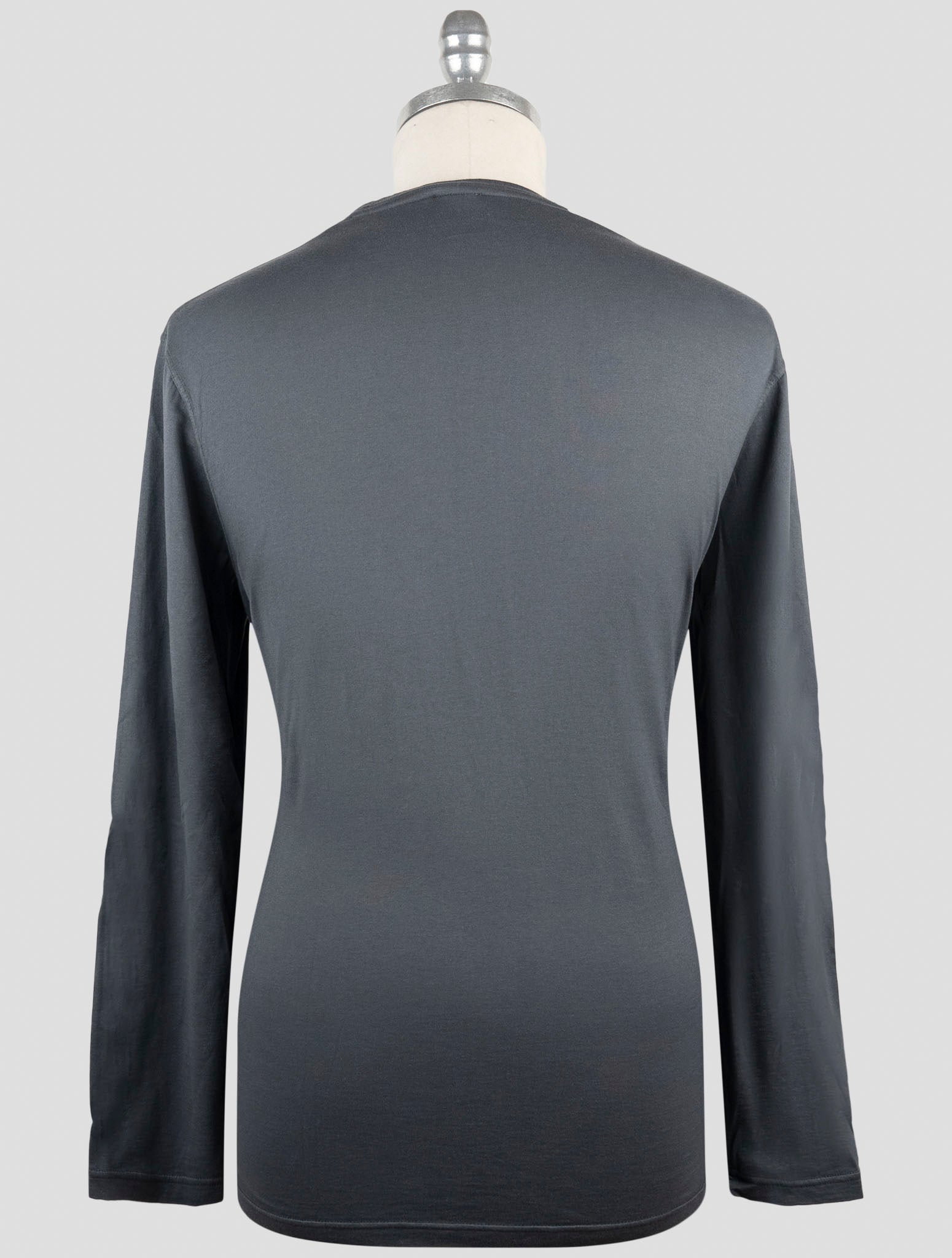 Kiton Gray Cotton Cashmere Sweater Crewneck