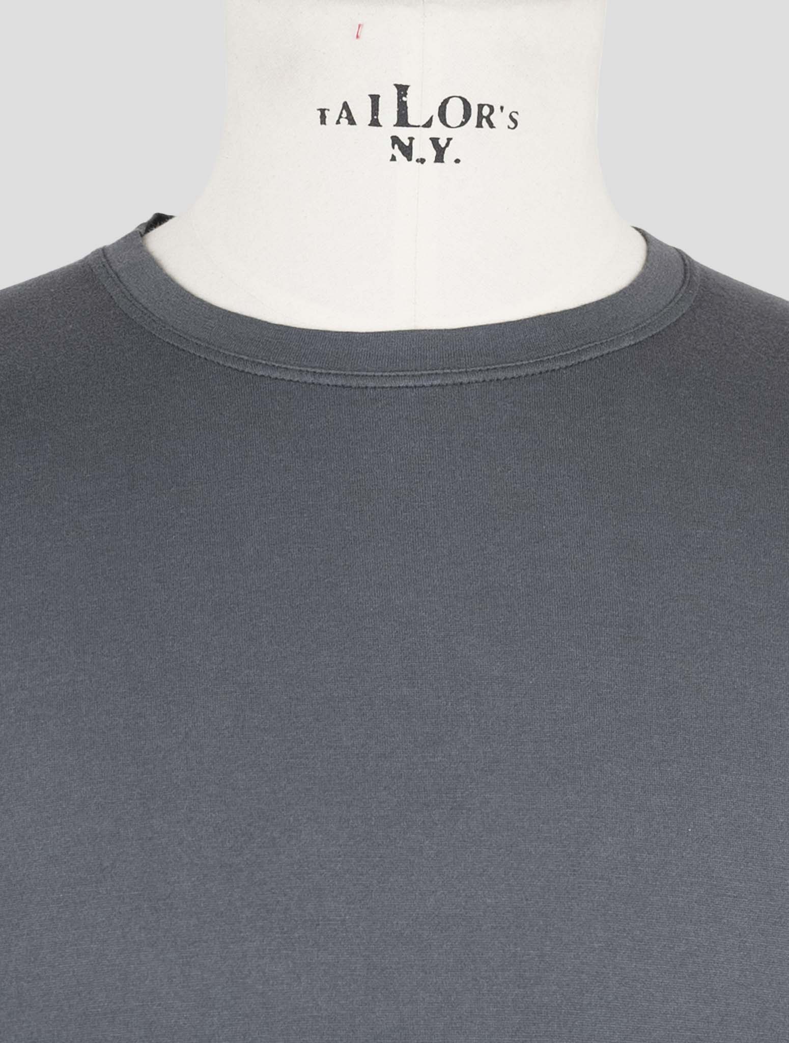 Kiton Gray Cotton Cashmere Sweater Crewneck