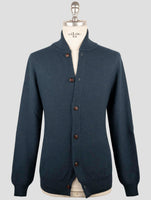 Kiton Blue Cashmere Silk Sweater Cardigan