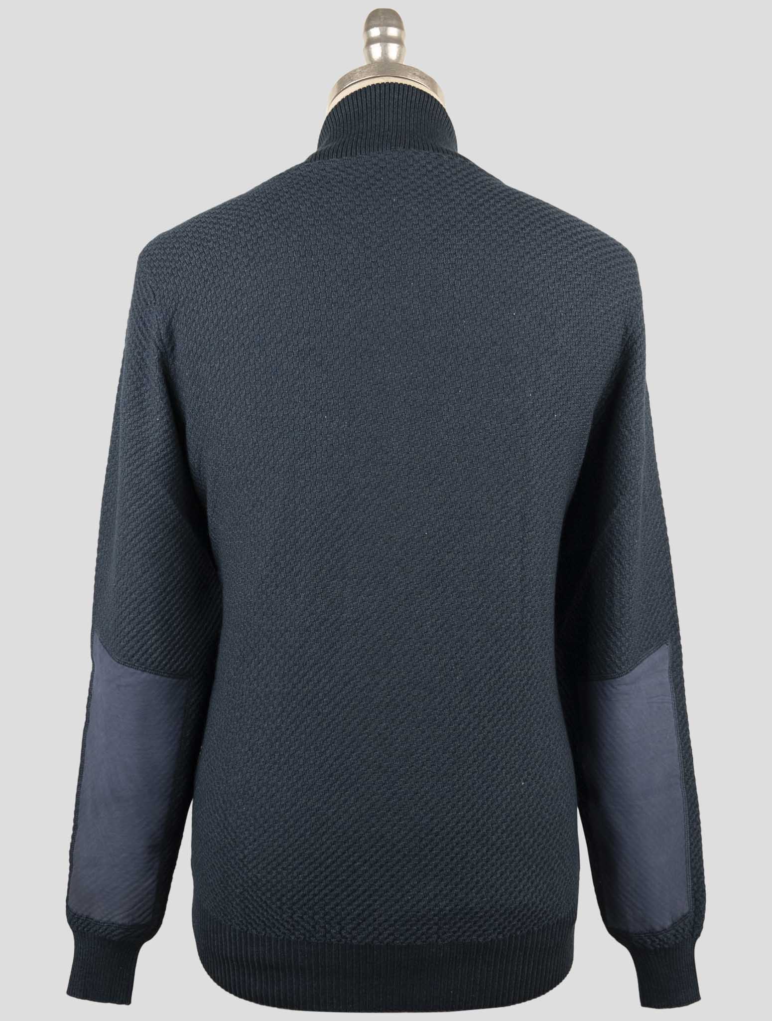 Kiton Blue Cashmere Silk Sweater Cardigan