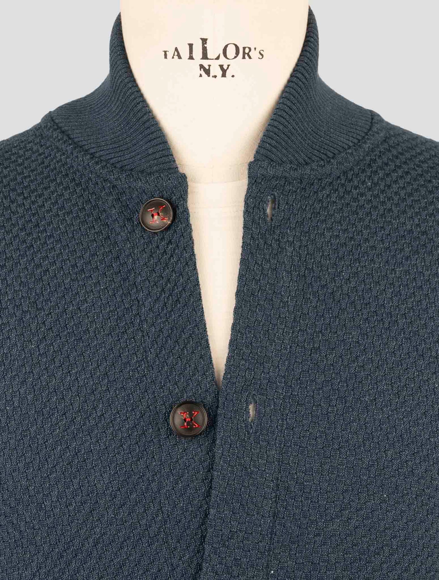 Kiton Blue Cashmere Silk Sweater Cardigan