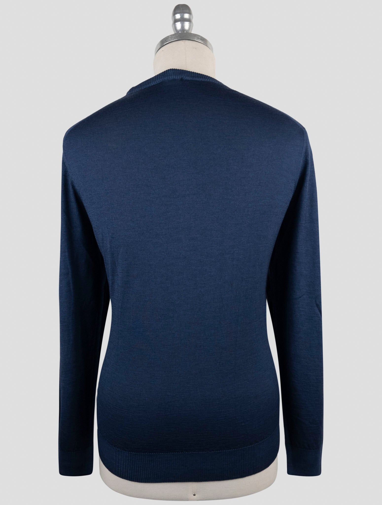 Kiton Blue Cashmere Silk Sweater Crewneck