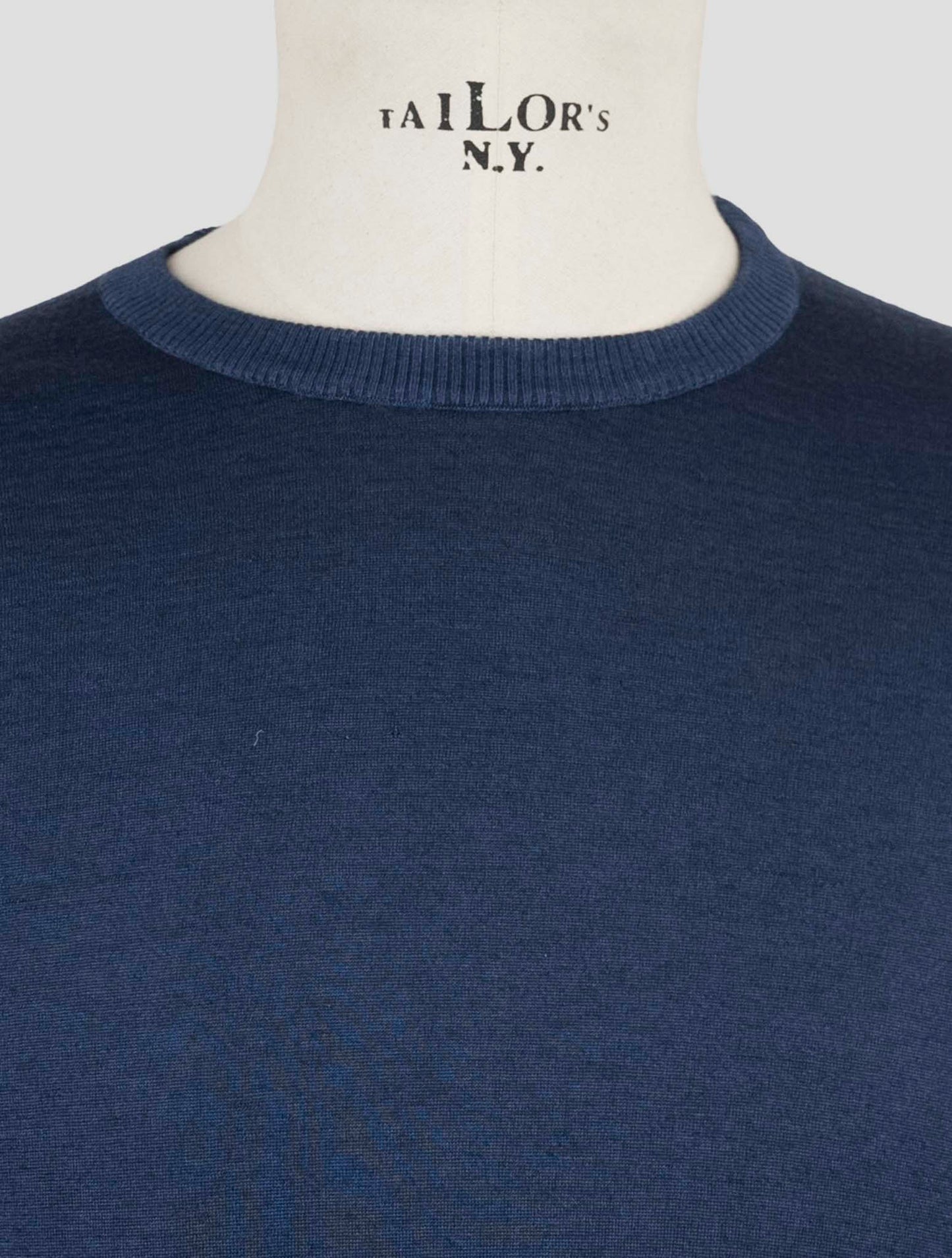 Kiton Blue Cashmere Silk Sweater Crewneck