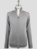 Kiton Gray Cashmere Silk Sweater Full Zip