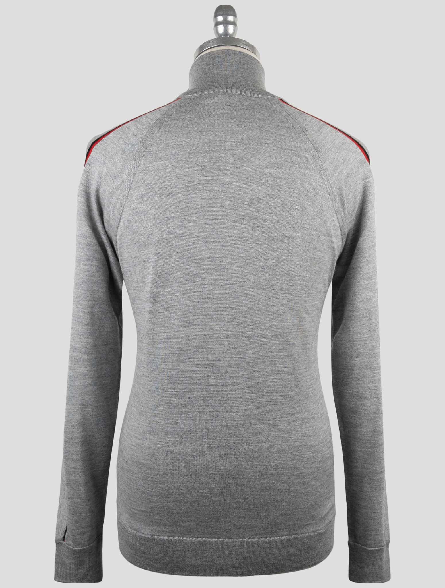 Kiton Gray Cashmere Silk Sweater Full Zip