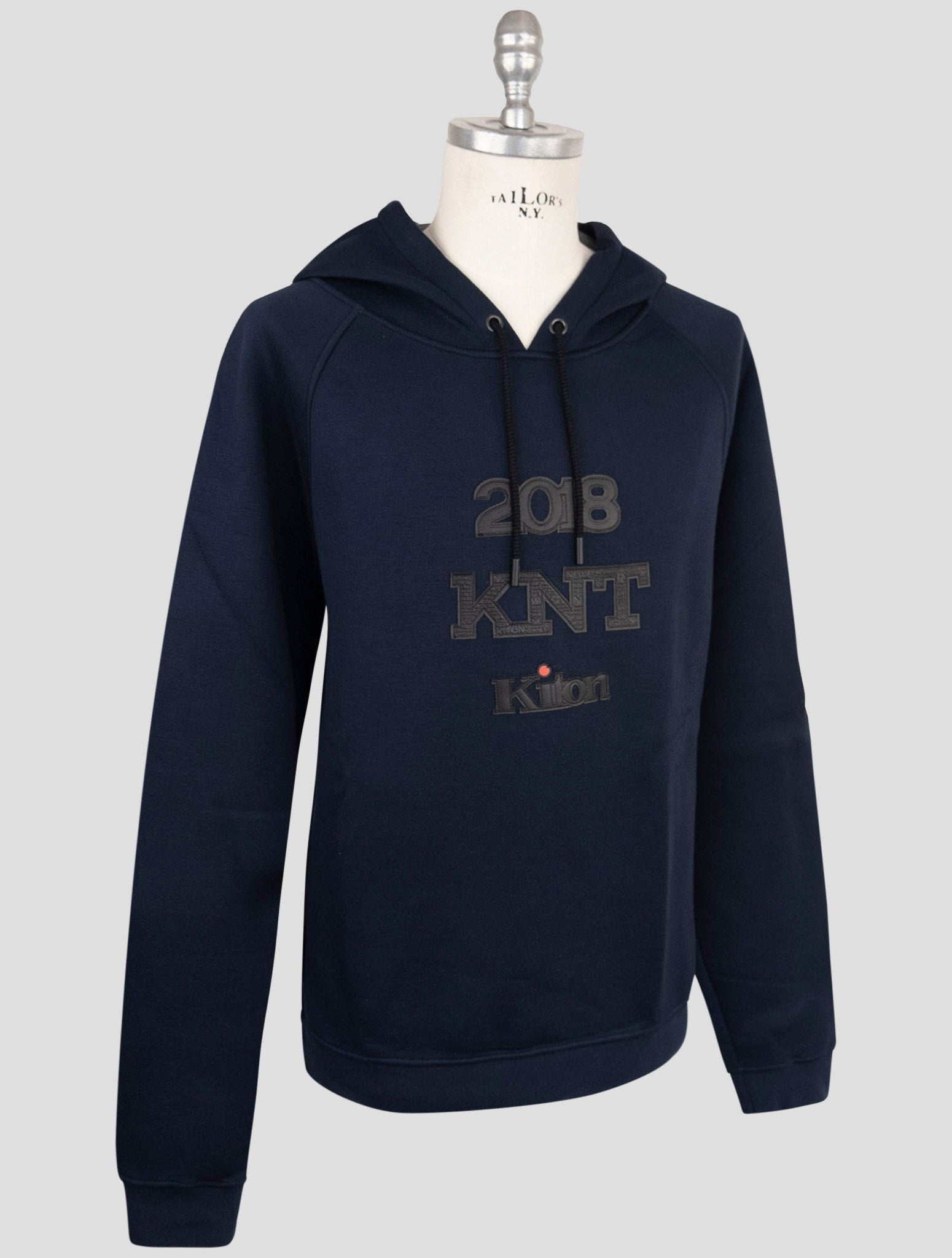 Kiton Blue Viscose Ea Sweater Hoodie