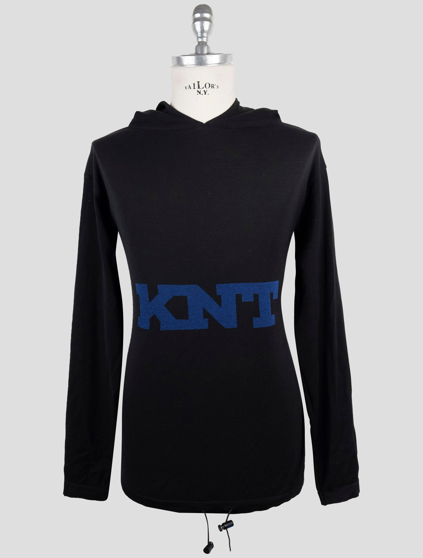 Kiton Black Cotton Sweater Hoodie