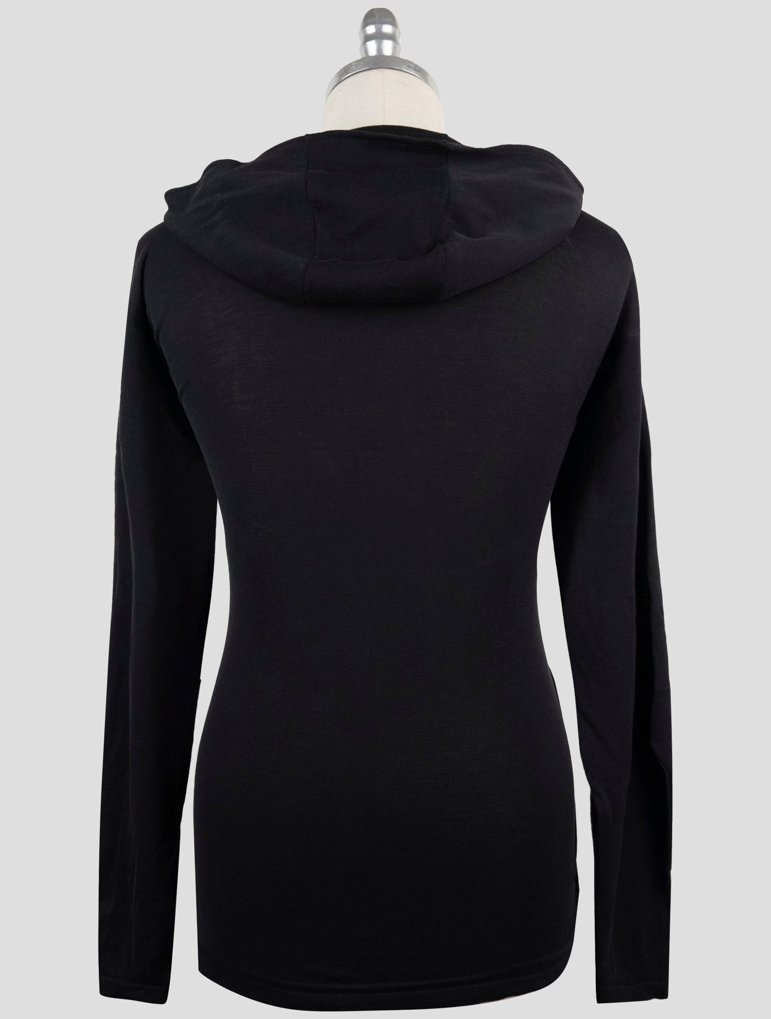 Kiton Black Cotton Sweater Hoodie
