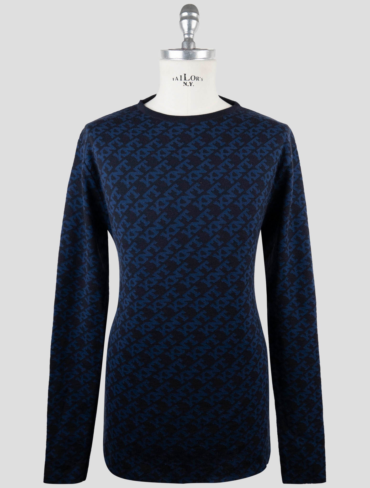 KitonKnt Dark Blue Cotton Sweater Crewneck