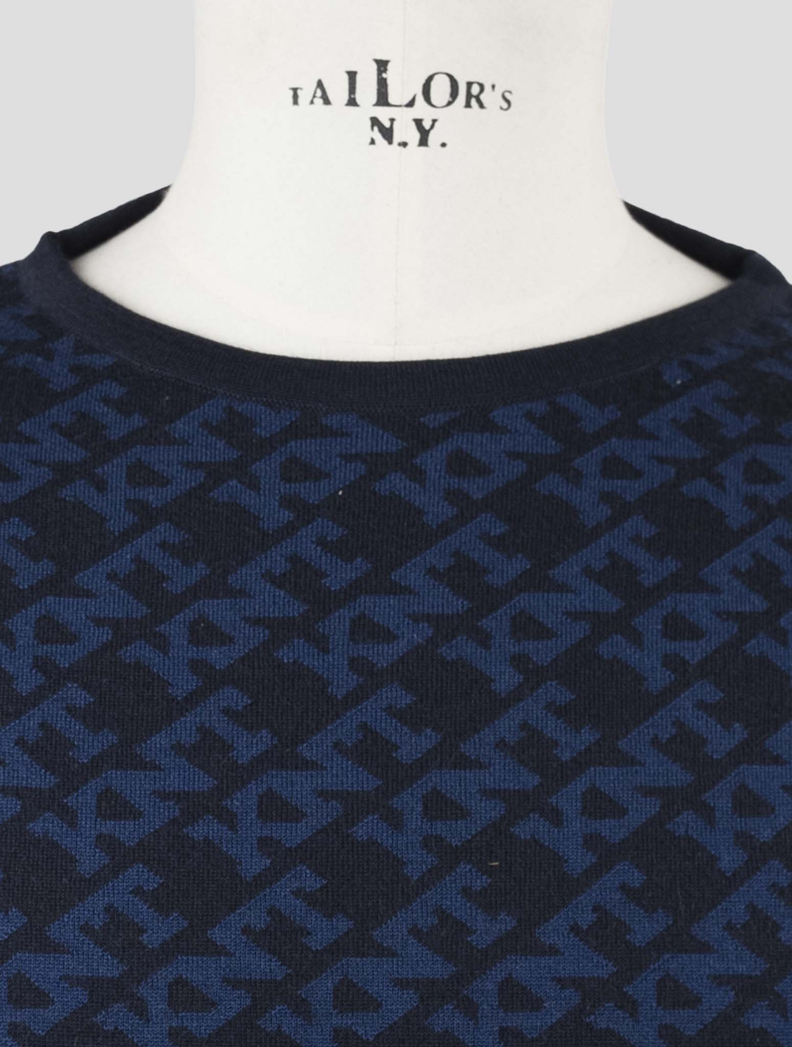 KitonKnt Dark Blue Cotton Sweater Crewneck