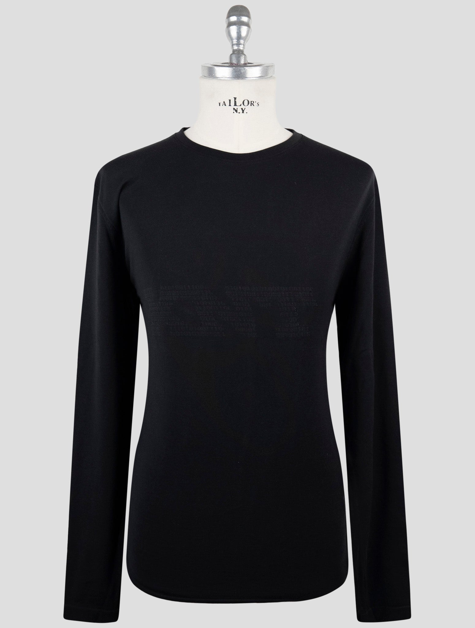 Kiton Knt Black Cotton Sweater Crewneck