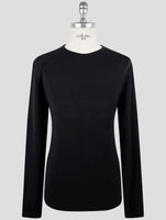 Kiton Knt Black Cotton Sweater Crewneck
