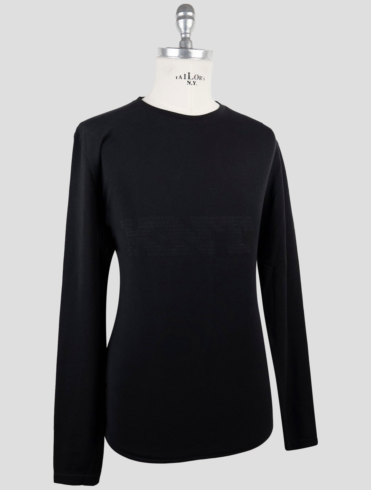 Kiton Knt Black Cotton Sweater Crewneck