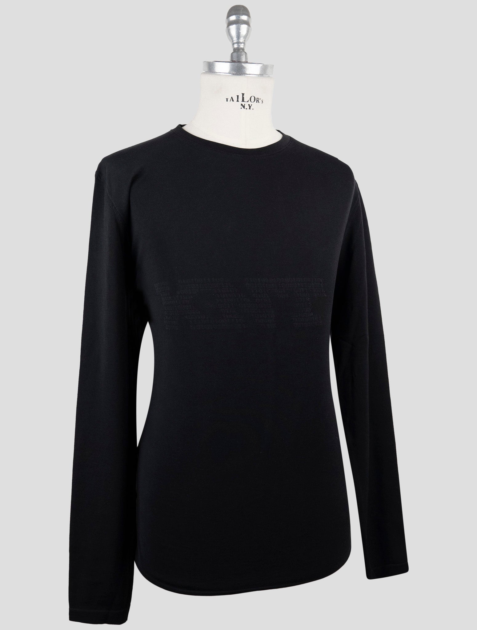 Kiton Knt Black Cotton Sweater Crewneck
