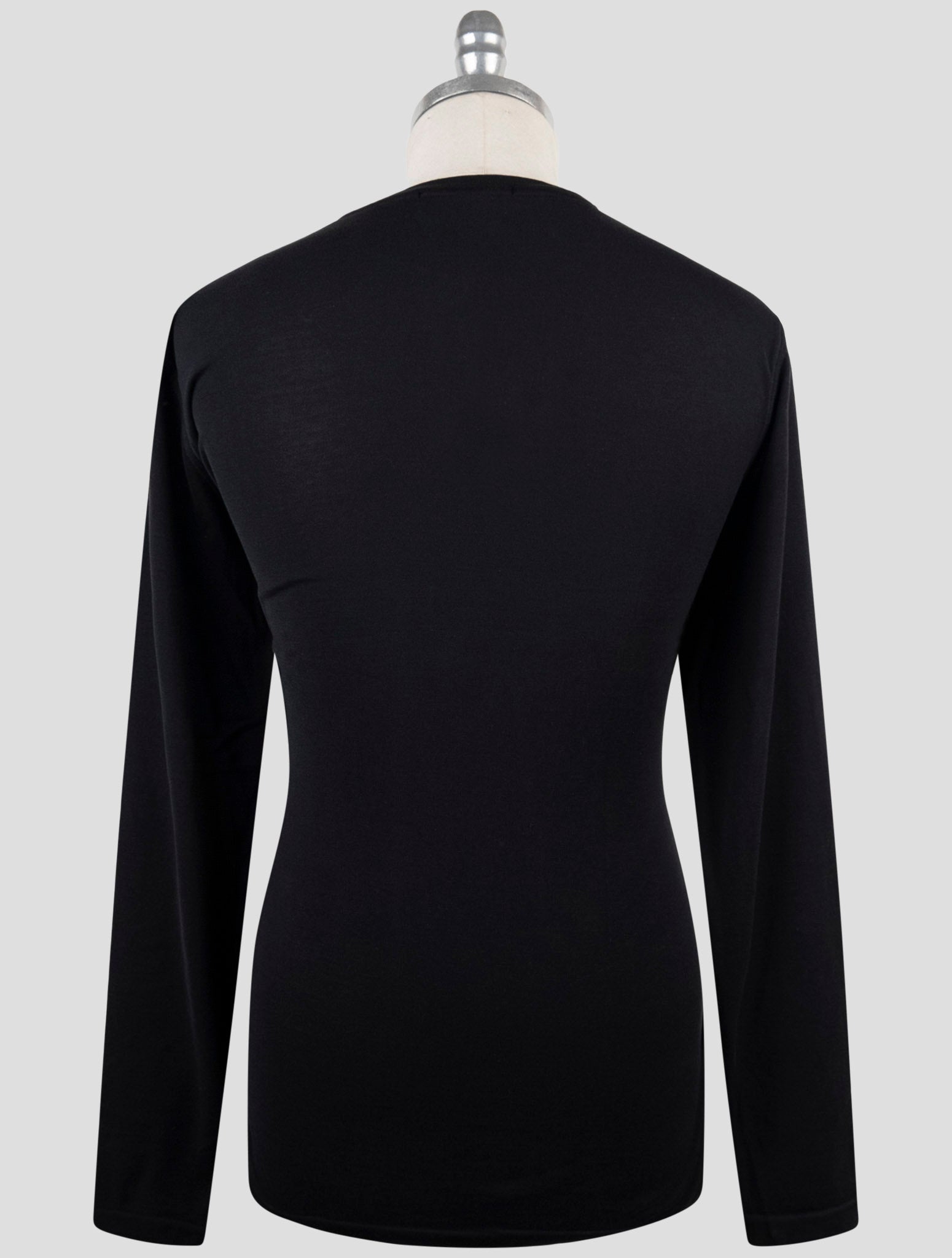 Kiton Knt Black Cotton Sweater Crewneck