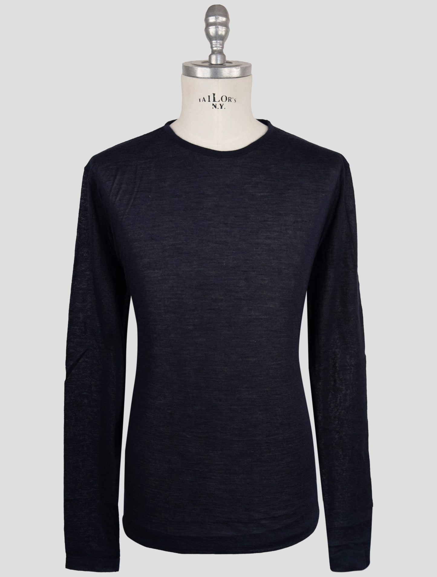 Kiton Knt Blue Cashmere Silk Sweater Crewneck