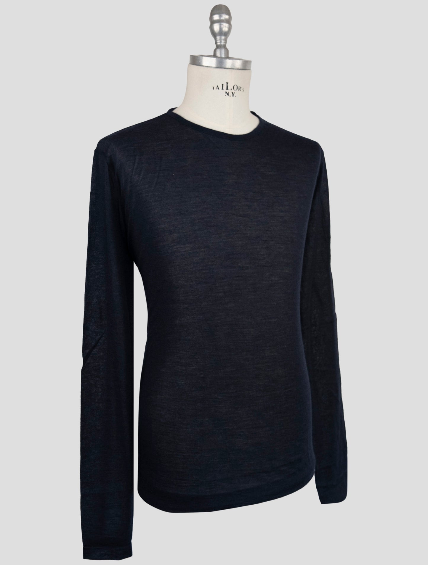 Kiton Knt Blue Cashmere Silk Sweater Crewneck