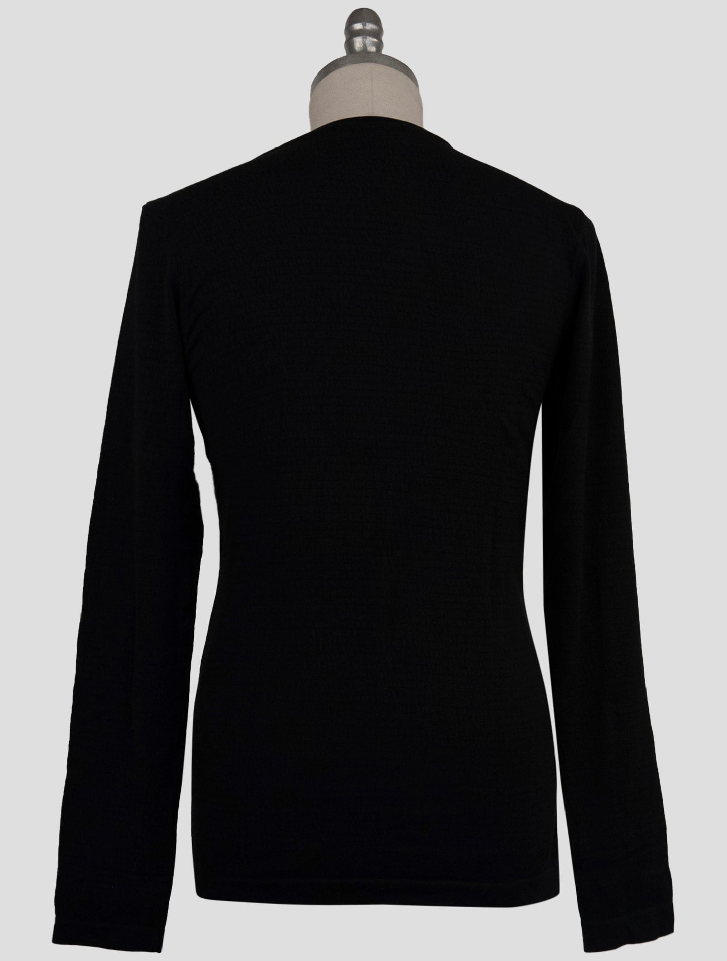 Kiton Knt Black Cotton Sweater Crewneck