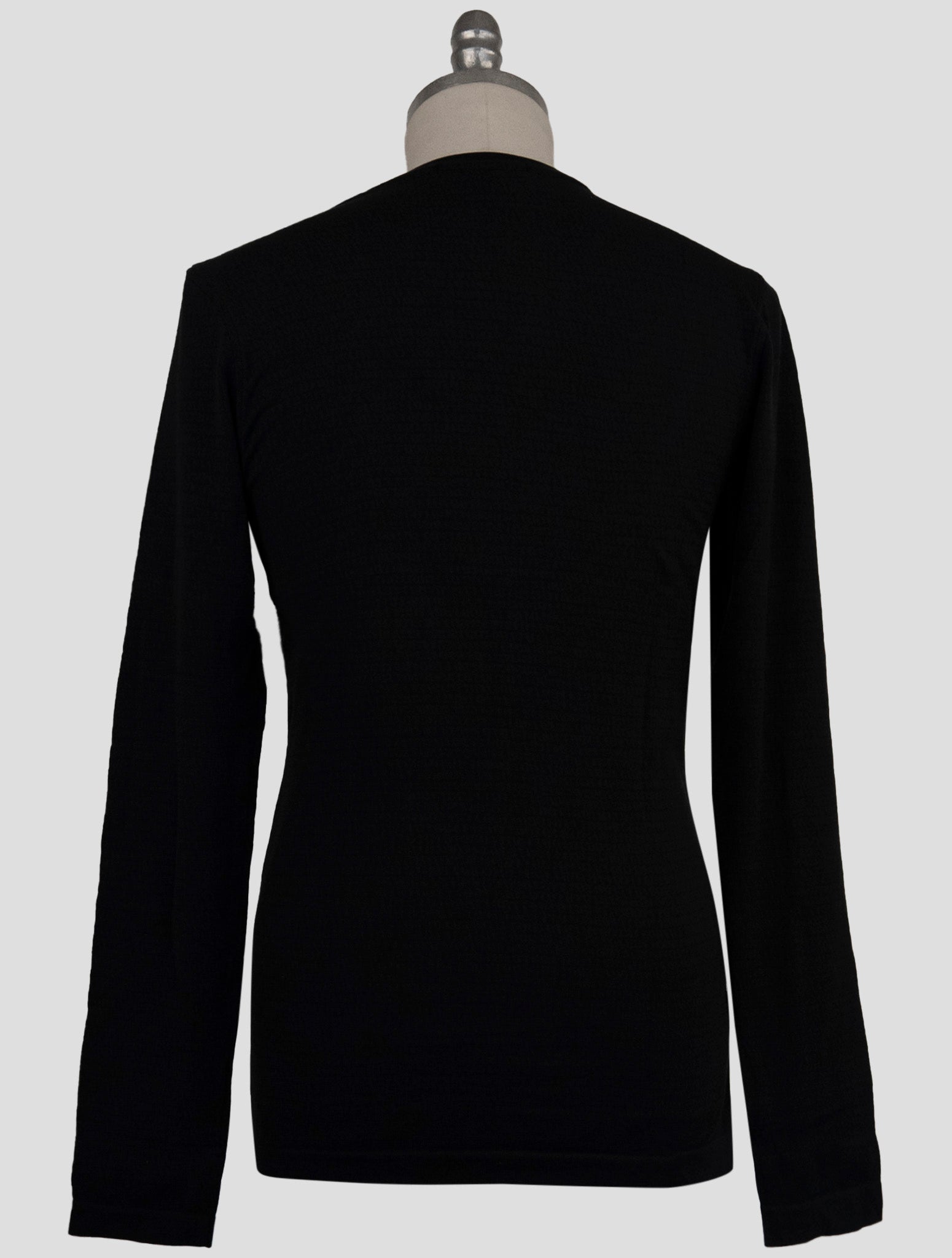 Kiton Knt Black Cotton Sweater Crewneck