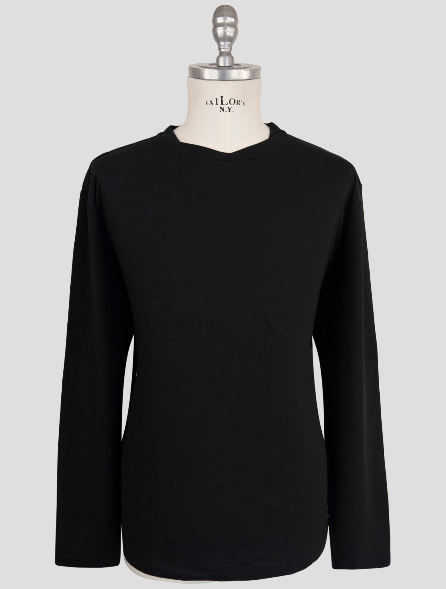 Kiton Knt Black Cotton Sweater Crewneck
