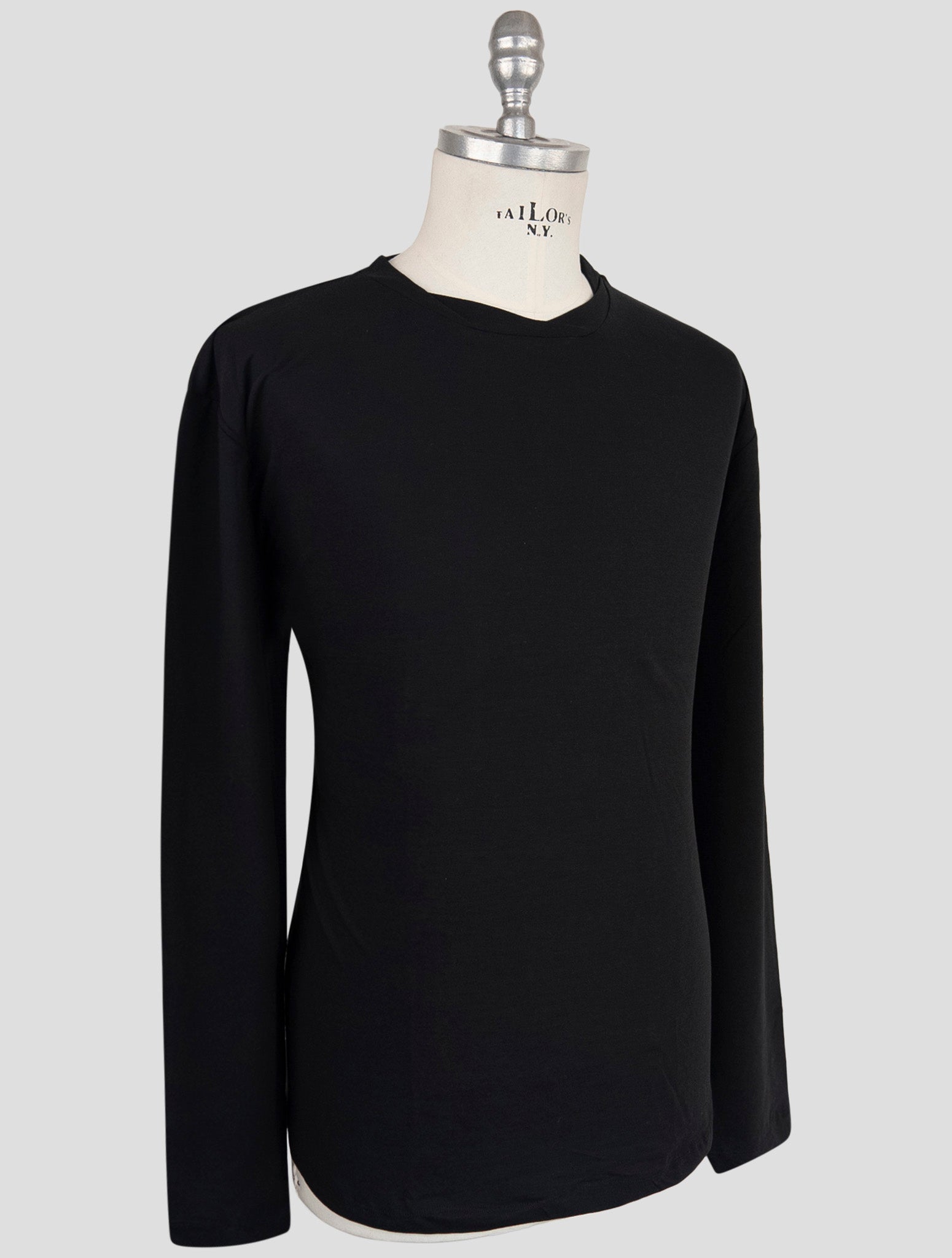Kiton Knt Black Cotton Sweater Crewneck