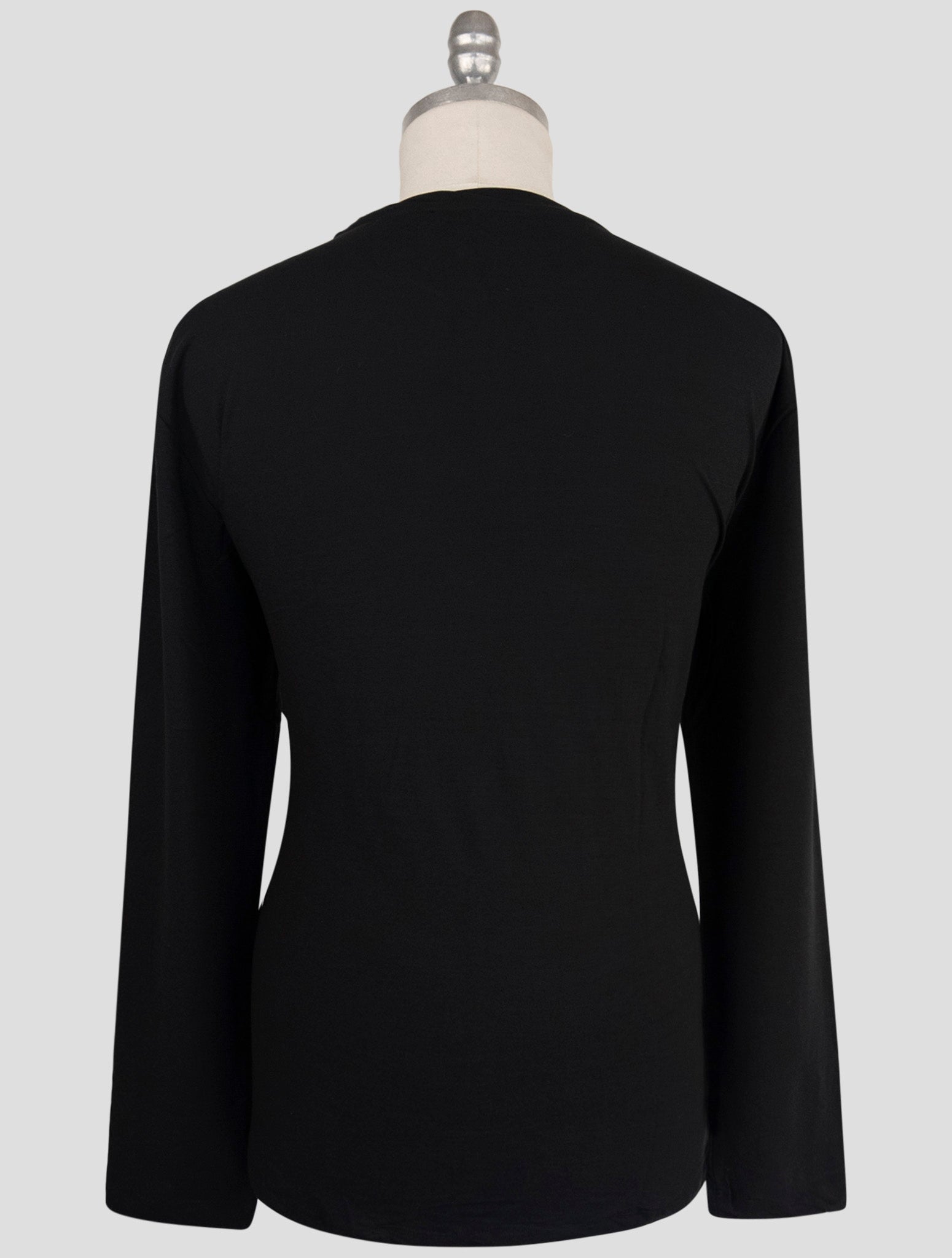 Kiton Knt Black Cotton Sweater Crewneck