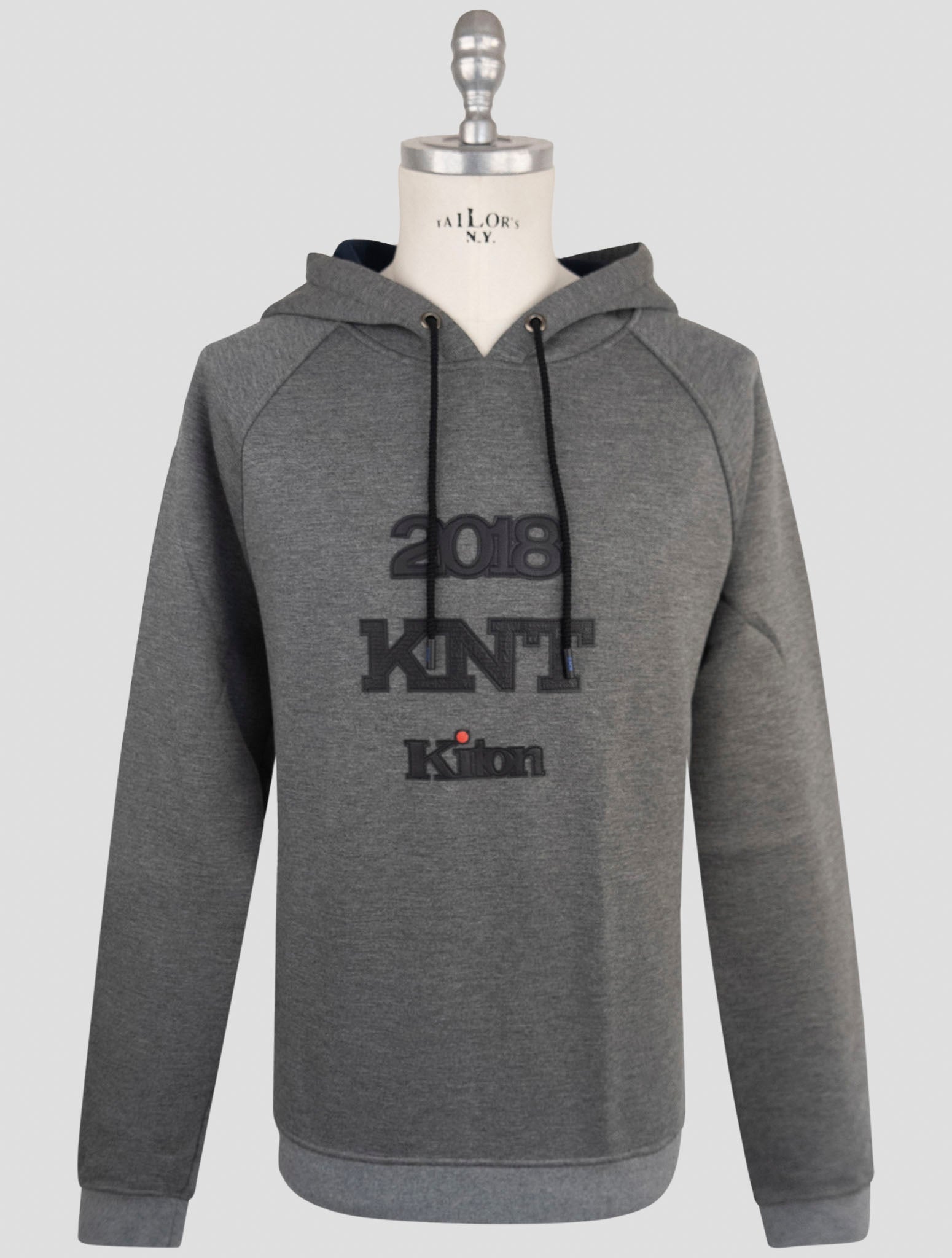 Kiton Knt Gray Viscose Ea Sweater Hoodie