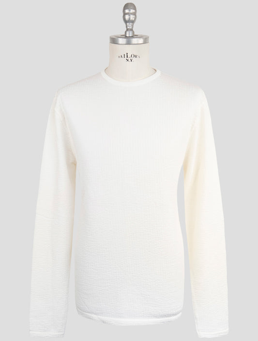 Kiton Knt White Cotton Sweater Crewneck