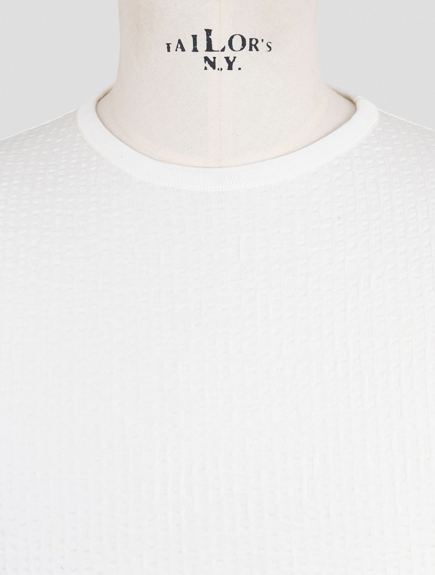 Kiton Knt White Cotton Sweater Crewneck