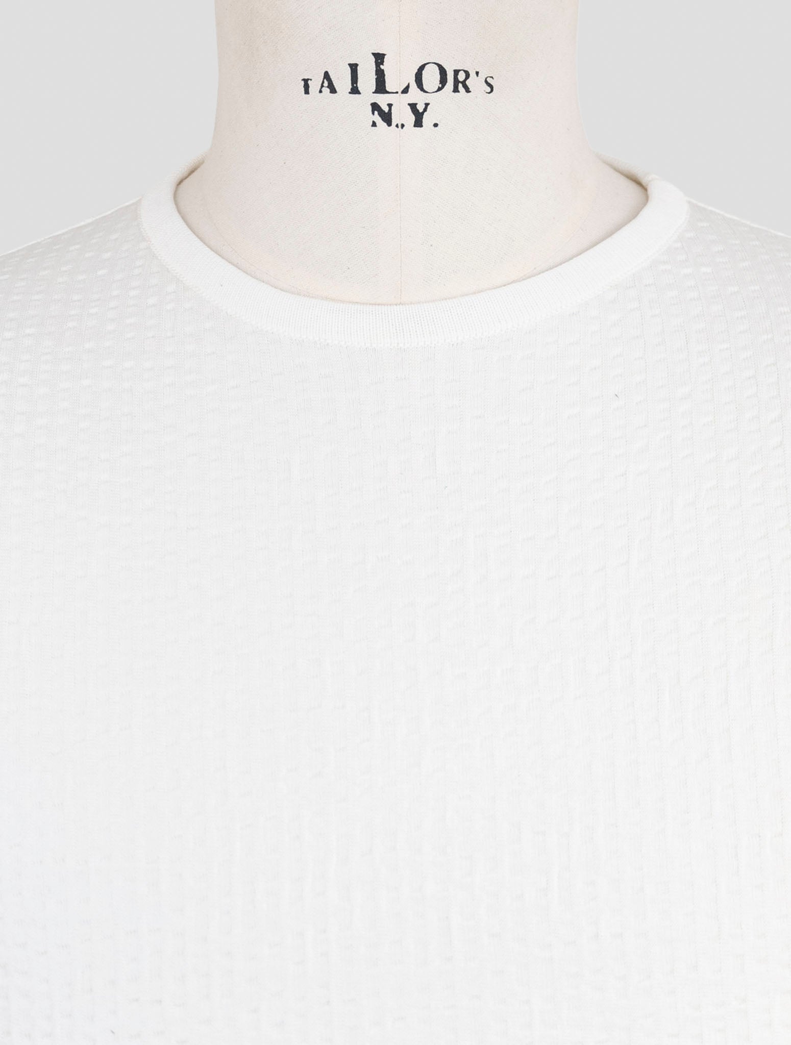 Kiton Knt White Cotton Sweater Crewneck