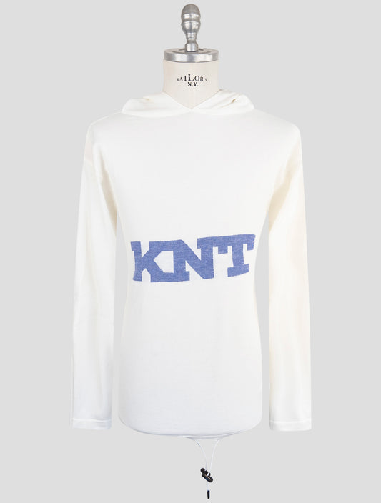 Kiton Knt White Cotton Sweater Hoodie
