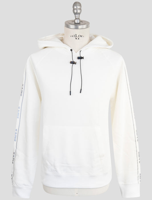 Kiton Knt White Cotton Sweater Hoodie