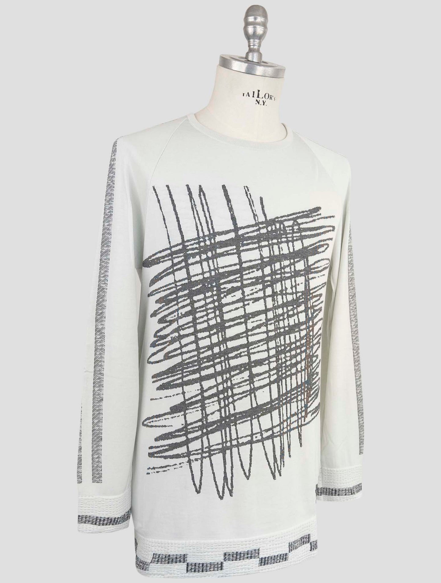 Kiton Knt Gray Cotton Sweater Crewneck