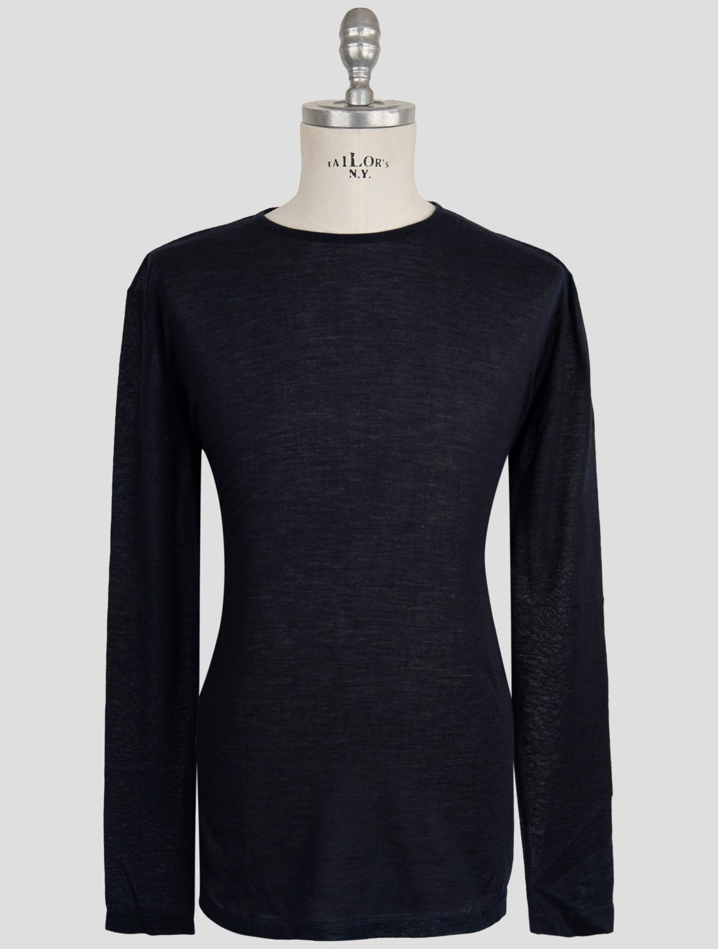 Kiton Knt Blue Cashmere Silk Sweater Crewneck