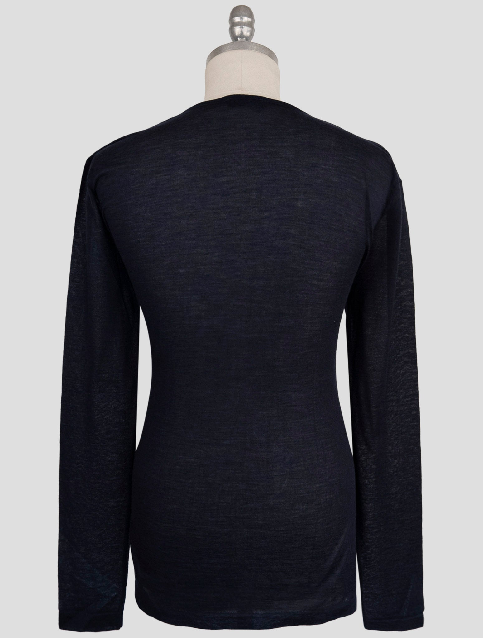 Kiton Knt Blue Cashmere Silk Sweater Crewneck
