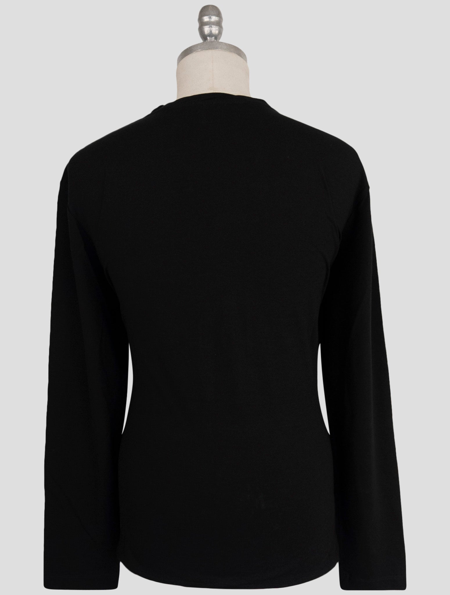 Kiton Knt Black Cotton Sweater Crewneck