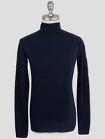 Kiton Knt Blue Wool Cashmere Sweater Turtleneck