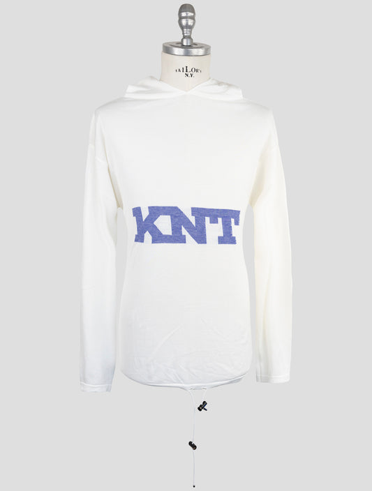 Kiton Knt White Cotton Sweater Hoodie