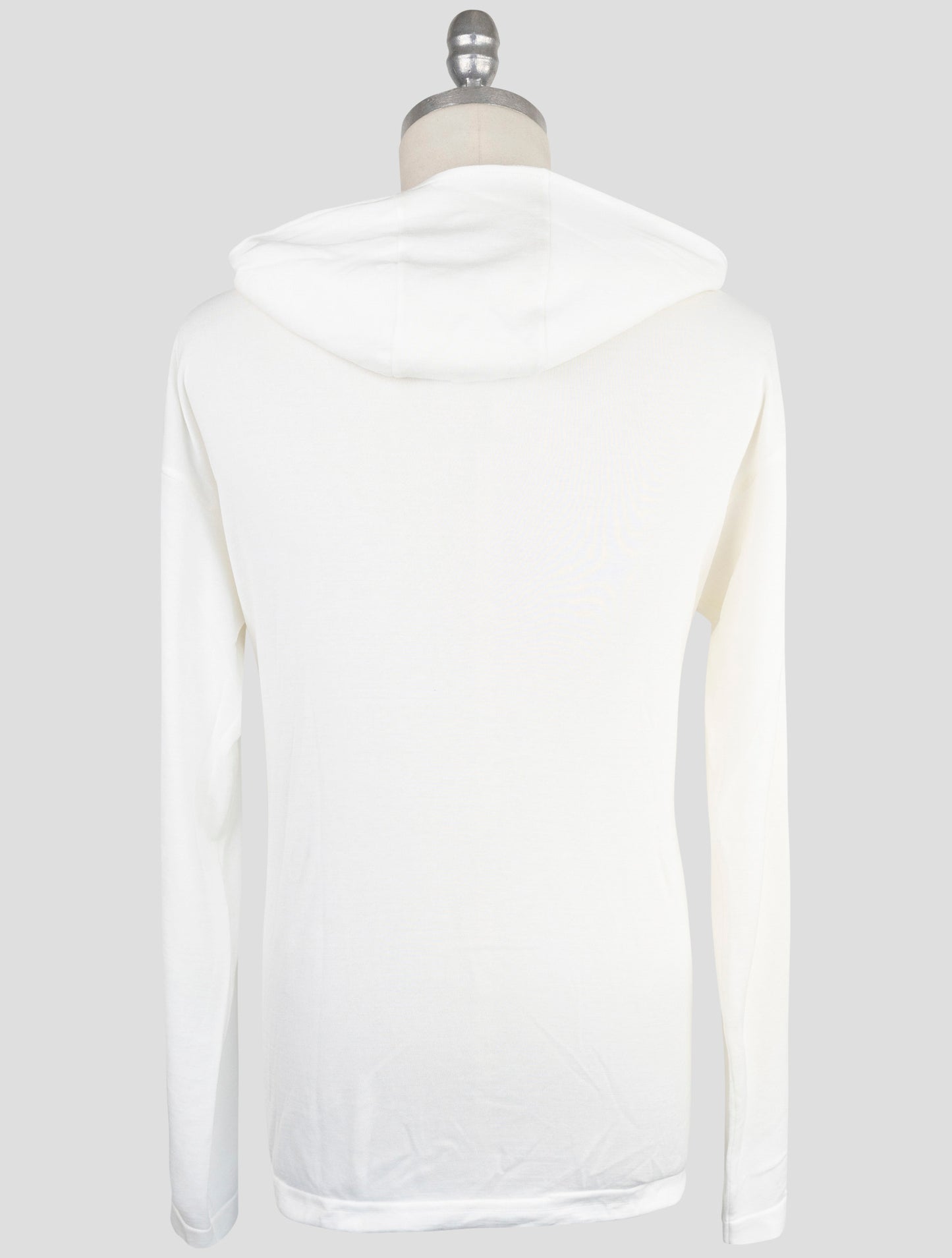 Kiton Knt White Cotton Sweater Hoodie