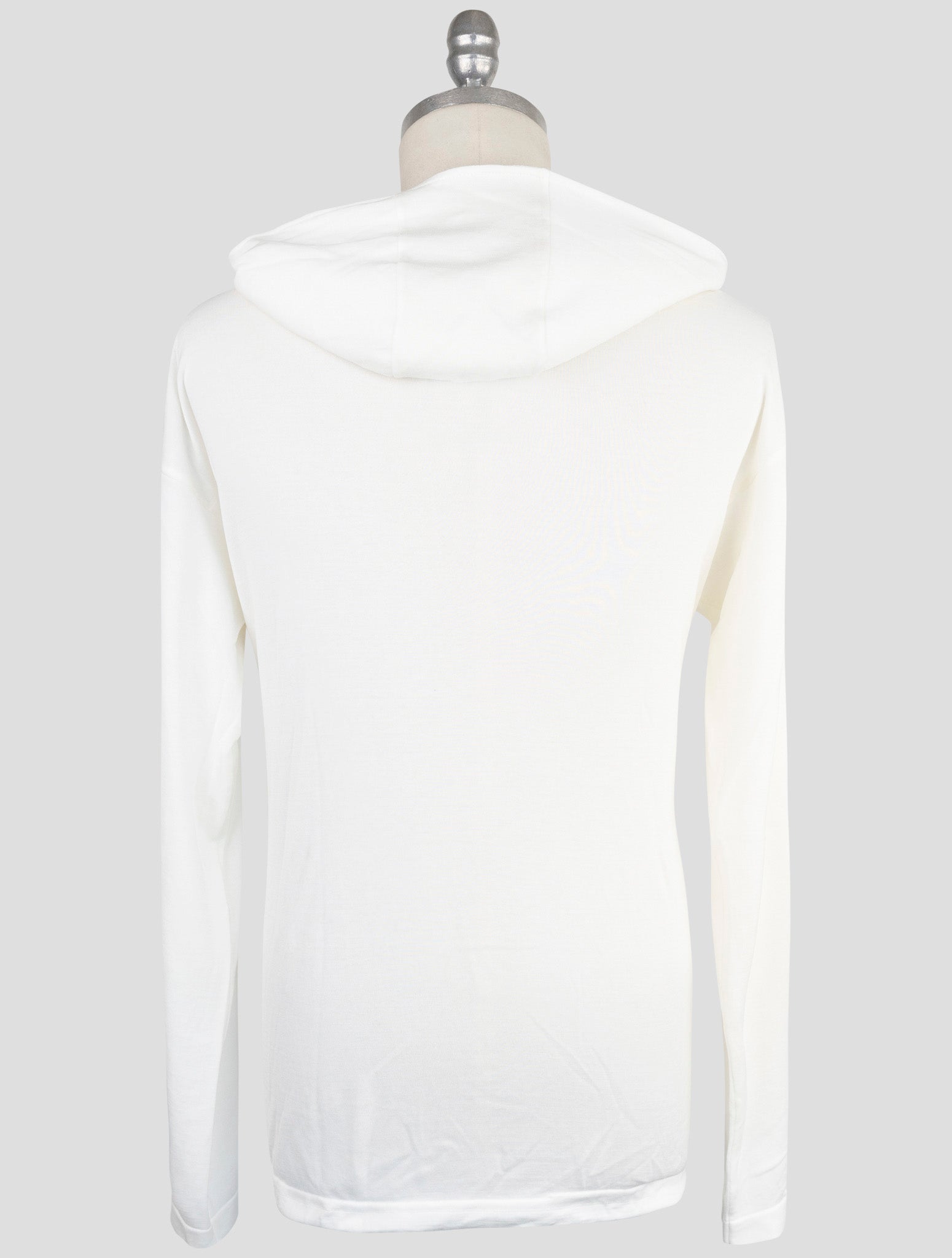 Kiton Knt White Cotton Sweater Hoodie